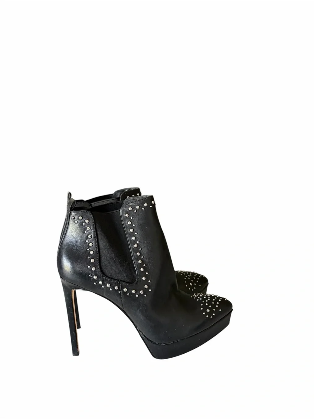 Michael Kors Studded Black Leather Platform Ankle Boots Size 8M